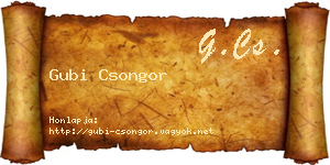 Gubi Csongor névjegykártya